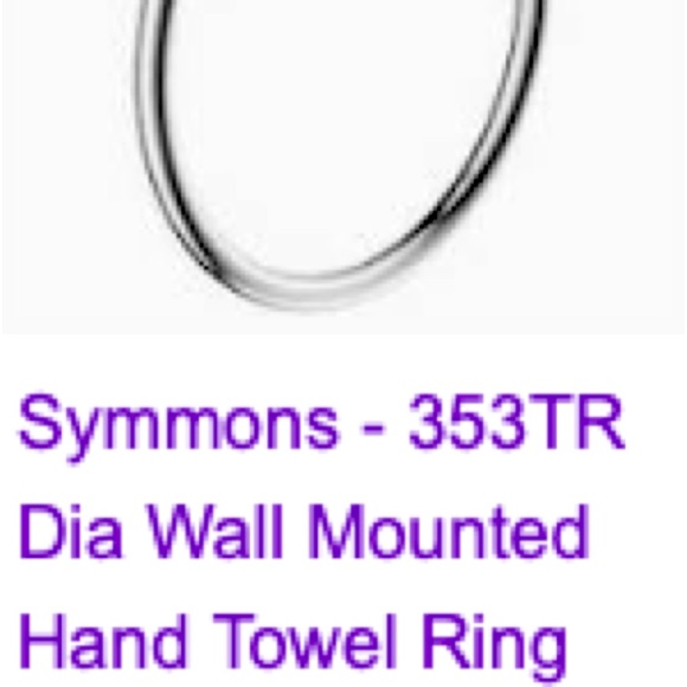 Towel ring. Brushed nickel. Symmons Dia. New in box.